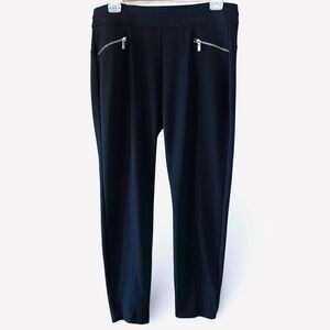 Maurice’s Black Skinny Ankle‎ Pull On Pants Leggings Zipper Detailing Sz M Short